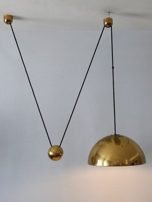 Mid-Century Counterweight Brass Pendant Lamp by Florian Schulz, 1960s-WPT-2016371