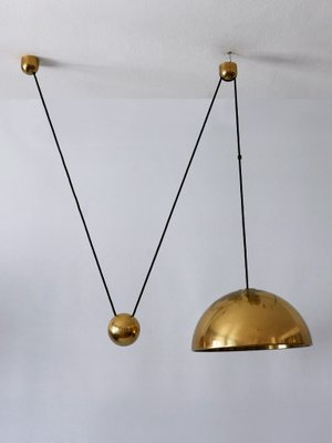 Mid-Century Counterweight Brass Pendant Lamp by Florian Schulz, 1960s-WPT-2016371