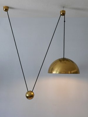 Mid-Century Counterweight Brass Pendant Lamp by Florian Schulz, 1960s-WPT-2016371