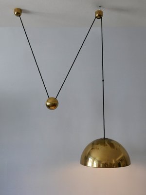 Mid-Century Counterweight Brass Pendant Lamp by Florian Schulz, 1960s-WPT-2016371