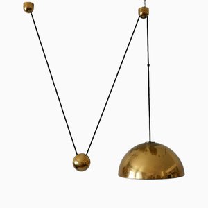 Mid-Century Counterweight Brass Pendant Lamp by Florian Schulz, 1960s-WPT-2016371