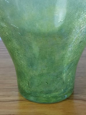 Mid-Century Cracked Veil Green Glass Vase, 1960s-UWE-1780029