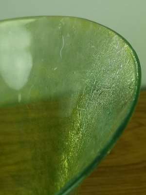 Mid-Century Cracked Veil Green Glass Vase, 1960s-UWE-1780029