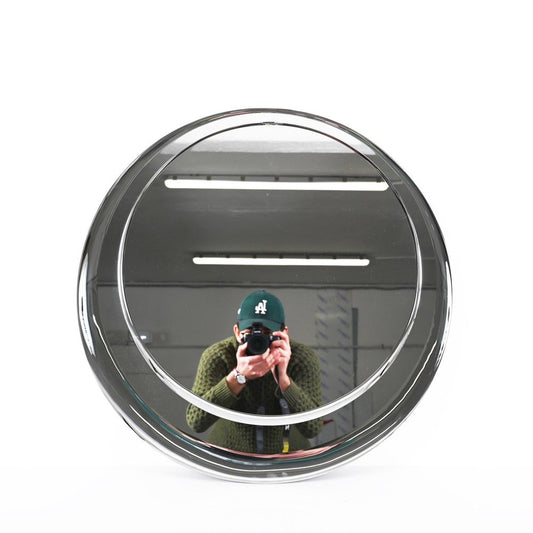 Mid-Century Cristal Art Round Double Bevelled Mirror, Italy, 1960s