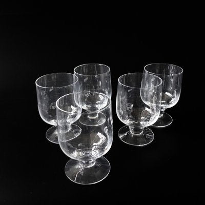 Mid-Century Crystal Beer Glasses on Foot, Sweden, Set of 5-JKV-1799366