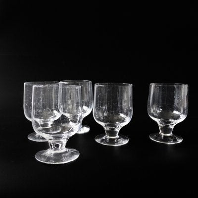 Mid-Century Crystal Beer Glasses on Foot, Sweden, Set of 5-JKV-1799366