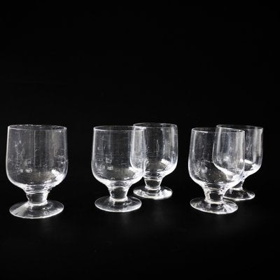 Mid-Century Crystal Beer Glasses on Foot, Sweden, Set of 5-JKV-1799366