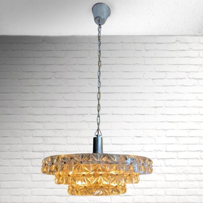 Mid-Century Crystal Ceiling Light attributed to Eriksmåla, Sweden, 1960s-LIV-1787984