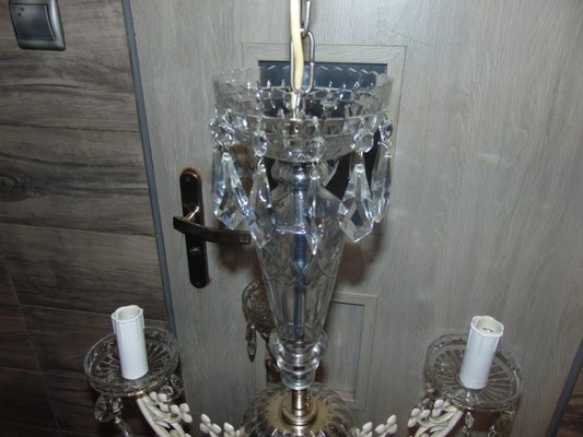 Mid-Century Crystal Chandelier, 1960s or 1970s-CAQ-850223