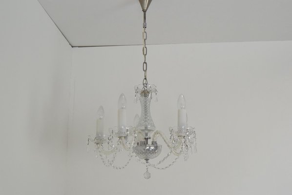 Mid-Century Crystal Glass Chandelier by Kamenicky Senov, 1960s-TZ-1073261