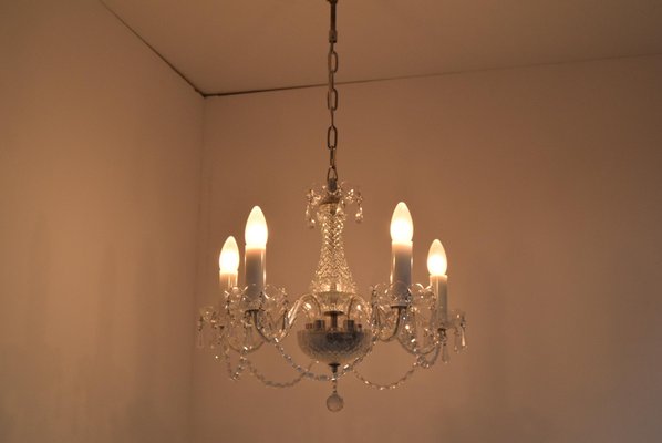 Mid-Century Crystal Glass Chandelier by Kamenicky Senov, 1960s-TZ-1073261