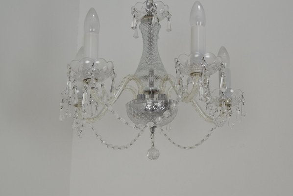 Mid-Century Crystal Glass Chandelier by Kamenicky Senov, 1960s-TZ-1073261