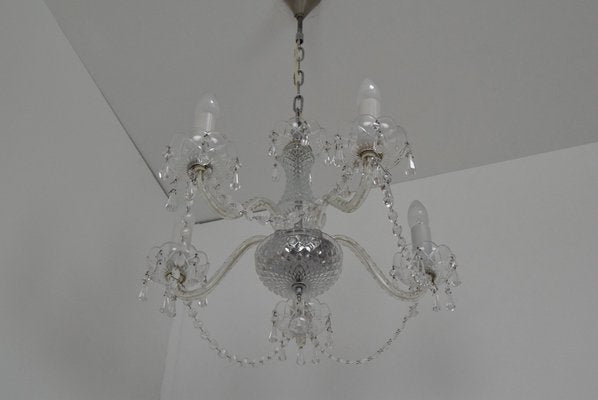 Mid-Century Crystal Glass Chandelier by Kamenicky Senov, 1960s-TZ-1073261