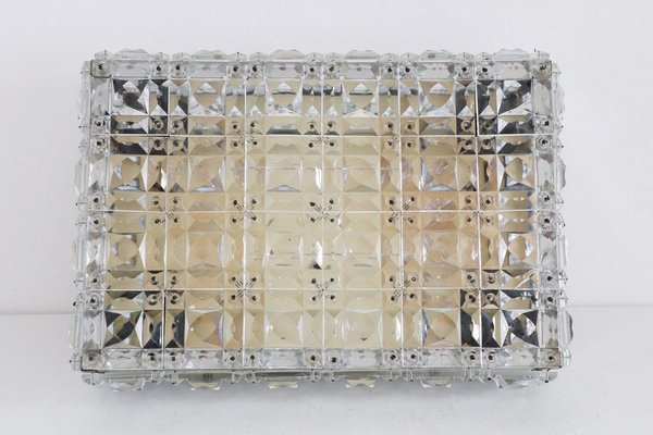 Mid-Century Crystal Glass Flush Mount from Kinkeldey, Germany, 1960s-VNE-968419