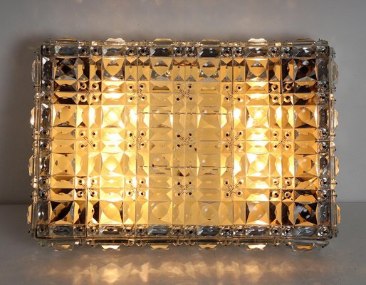 Mid-Century Crystal Glass Flush Mount from Kinkeldey, Germany, 1960s-VNE-968419