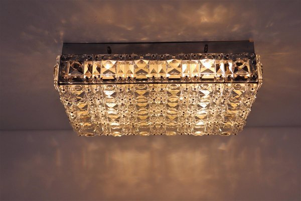 Mid-Century Crystal Glass Flush Mount from Kinkeldey, Germany, 1960s-VNE-968419