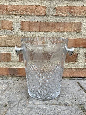 Mid-Century Crystal Glass Ice Bucket, 1960s-NOU-858083