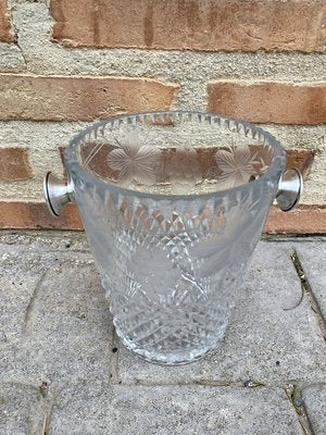 Mid-Century Crystal Glass Ice Bucket, 1960s-NOU-858083