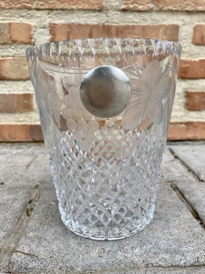 Mid-Century Crystal Glass Ice Bucket, 1960s-NOU-858083