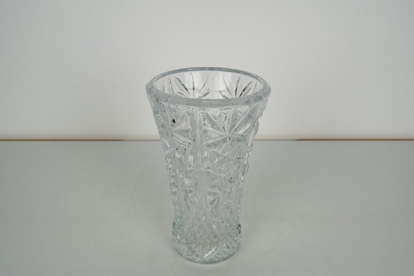 Mid-Century Crystal Glass Vase, 1950s-TZ-1088264