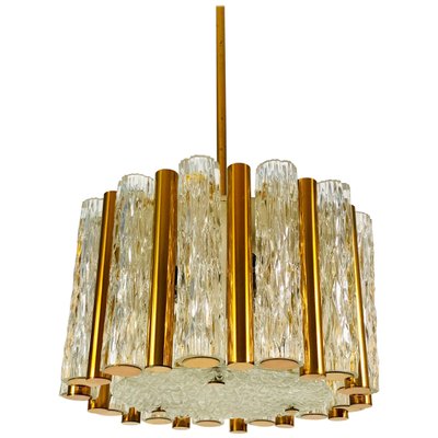 Mid-Century Crystal Ice Glass Round Chandelier from Kaiser Leuchten, 1960s-PUK-617906