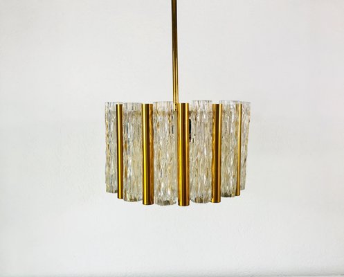 Mid-Century Crystal Ice Glass Round Chandelier from Kaiser Leuchten, 1960s-PUK-617906