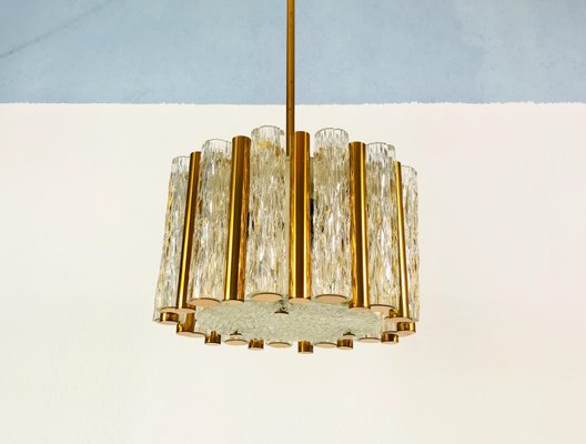 Mid-Century Crystal Ice Glass Round Chandelier from Kaiser Leuchten, 1960s-PUK-617906