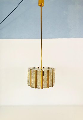 Mid-Century Crystal Ice Glass Round Chandelier from Kaiser Leuchten, 1960s-PUK-617906