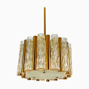 Mid-Century Crystal Ice Glass Round Chandelier from Kaiser Leuchten, 1960s-PUK-617906