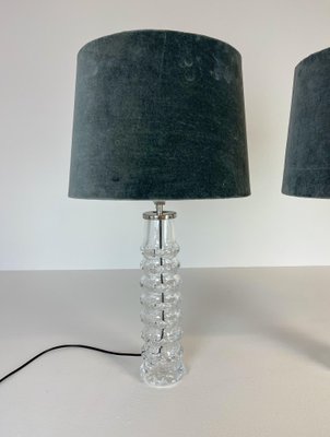 Mid-Century Crystal Lamps by Carl Fagerlund for Orrefors Sweden, 1970s, Set of 2-UYK-882906