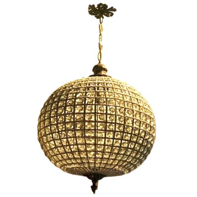 Mid-Century Crystals Globe Ceiling Lamp-TCS-1765620