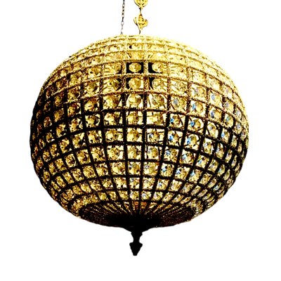 Mid-Century Crystals Globe Ceiling Lamp-TCS-1765620