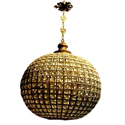 Mid-Century Crystals Globe Ceiling Lamp-TCS-1765620