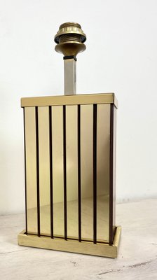 Mid-Century Cube Shaped Brass Table Lamp, 1970s-WZZ-1328042