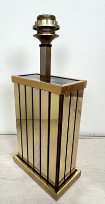 Mid-Century Cube Shaped Brass Table Lamp, 1970s-WZZ-1328042