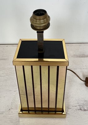 Mid-Century Cube Shaped Brass Table Lamp, 1970s-WZZ-1328042