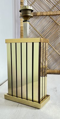 Mid-Century Cube Shaped Brass Table Lamp, 1970s-WZZ-1328042