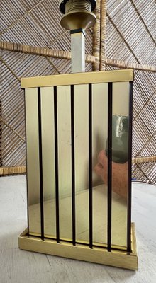 Mid-Century Cube Shaped Brass Table Lamp, 1970s-WZZ-1328042