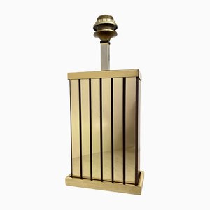 Mid-Century Cube Shaped Brass Table Lamp, 1970s-WZZ-1328042