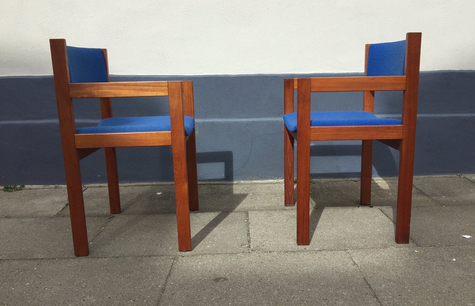 Mid-Century Cubist Teak Armchairs by Erik Kirkegaard for Høng, 1960s, Set of 2