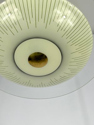 Mid-Century Curved Glass Disc Chandelier in the Style of Fontana Arte, 1950s-OT-1299663