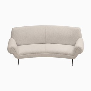 Mid-Century Curved Sofa in White Bouclé with 6 Legs by Gigi Radice for Minotti, 1950s-UZ-1781011