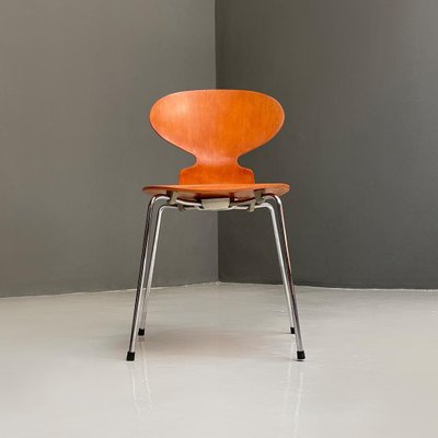 Mid-Century Curved Wood and Legs Ant Chair by Fritz Hansen, 1970s-GDD-1350928