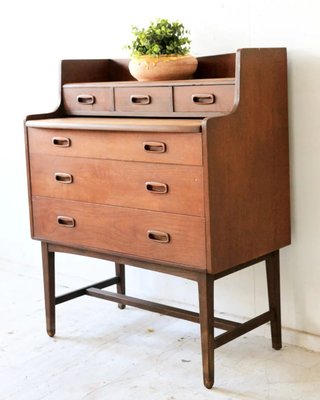 Mid-Century Curvy Dressing Table in Teak with Pull Out Mirror-OXJ-1389845