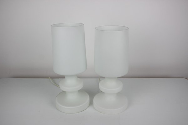 Mid-Century Czech All Glass Table Lamps, 1970s, Set of 2-TZ-1080995