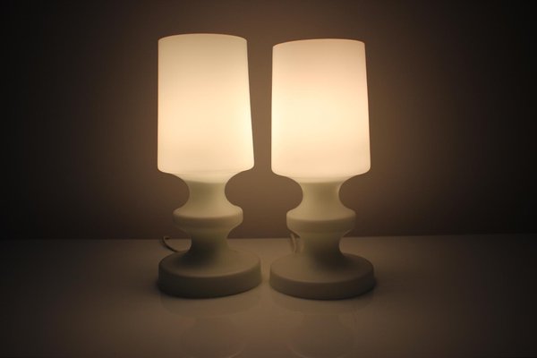 Mid-Century Czech All Glass Table Lamps, 1970s, Set of 2-TZ-1080995