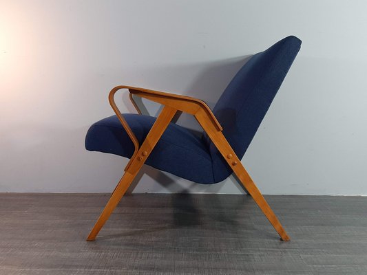 Mid-Century Czech Armchair with Stool by Frantisek Jiràk for Tatra, 1960s, Set of 2-EYI-1799418