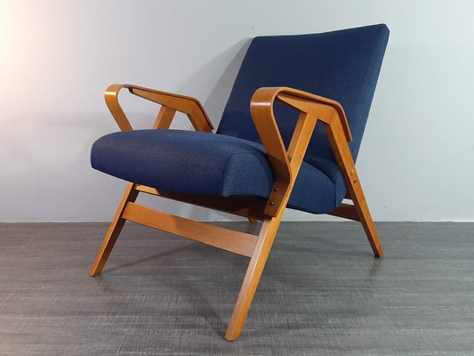 Mid-Century Czech Armchair with Stool by Frantisek Jiràk for Tatra, 1960s, Set of 2-EYI-1799418