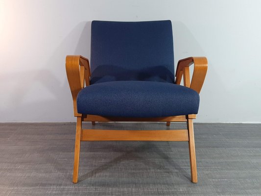 Mid-Century Czech Armchair with Stool by Frantisek Jiràk for Tatra, 1960s, Set of 2-EYI-1799418