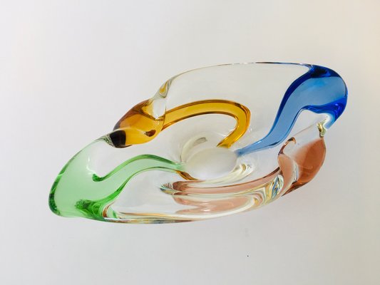 Mid-Century Czech Art Glass Rhapsody Ashtray by Frantisek Zemek for Mstisov, 1950s-YNX-676102